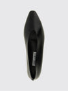 margot smooth leather ballerina flats with rear monogram