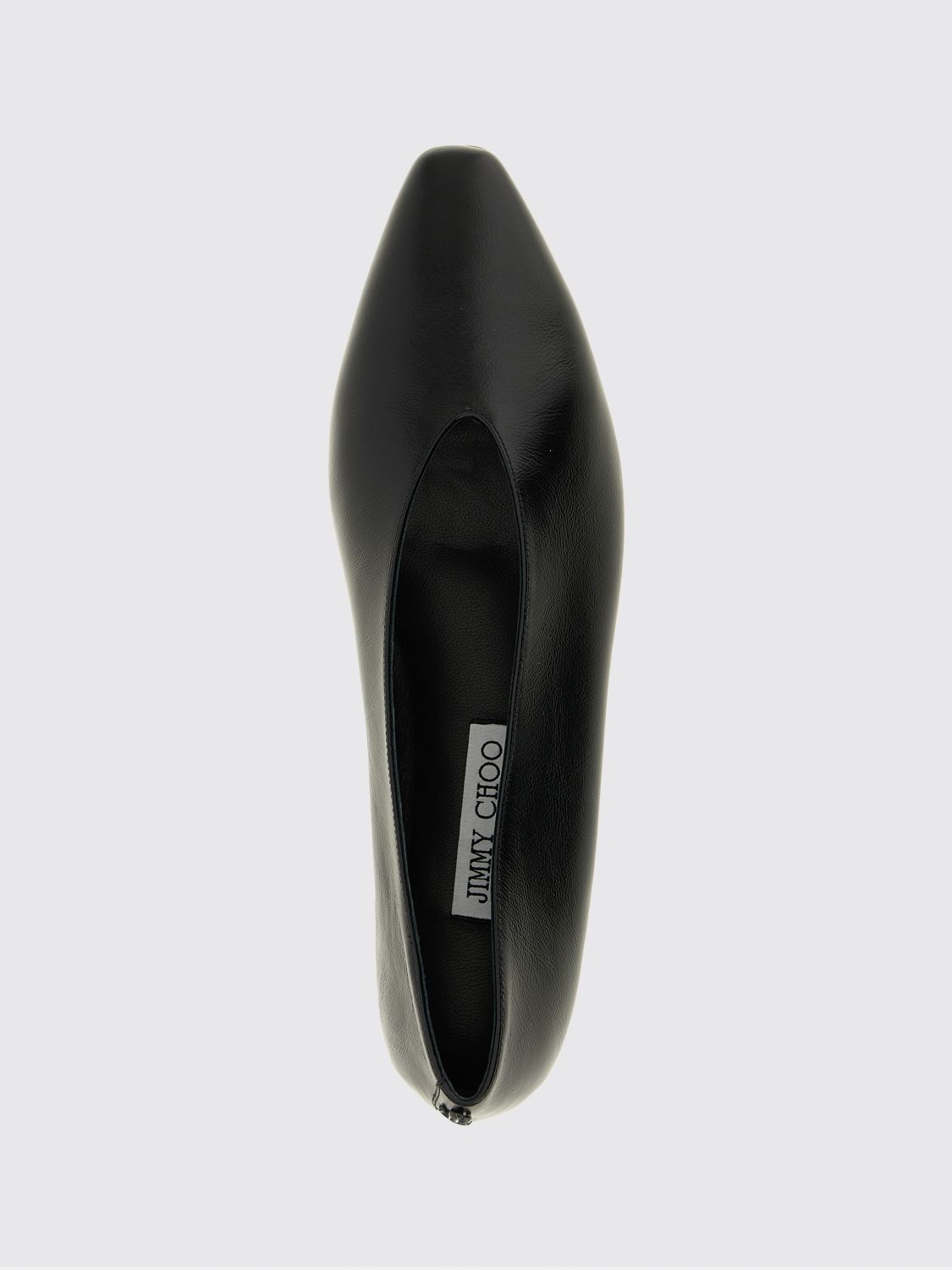 margot smooth leather ballerina flats with rear monogram