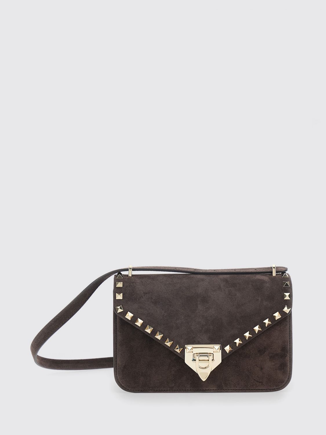 rockstud suede mini crossbody bag with studs
