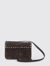 rockstud suede mini crossbody bag with studs