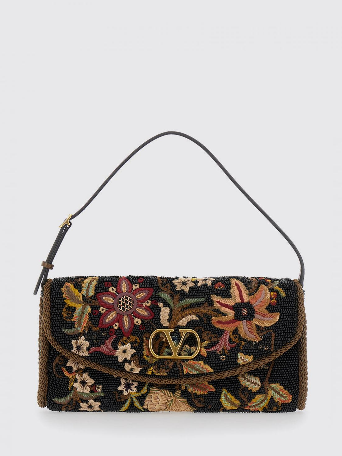 VALENTINO GARAVANI OS vain floral embroidered beaded shoulder bag