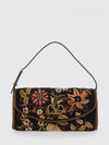 vain floral embroidered beaded shoulder bag