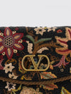 vain floral embroidered beaded shoulder bag