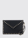 rockstud grained leather envelope clutch with studs