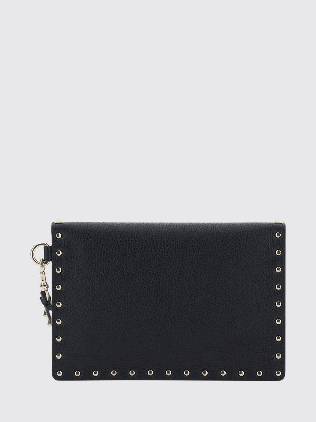 VALENTINO GARAVANI OS rockstud grained leather envelope clutch with studs