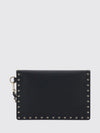 rockstud grained leather envelope clutch with studs