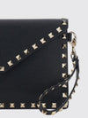 rockstud grained leather envelope clutch with studs