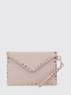 rockstud grained leather envelope clutch with studs