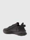 flow low-top leather and fabric sneakers with ff monogram and side zip