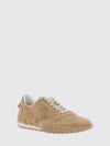 suede calfskin low top trainers with pebbled sole
