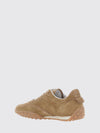suede calfskin low top trainers with pebbled sole