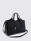 hammered leather tote bag with double handle and shoulder strap