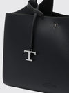 hammered leather tote bag with double handle and shoulder strap