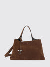 suede shoulder bag with hook closure