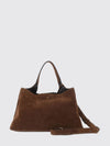 suede shoulder bag with hook closure