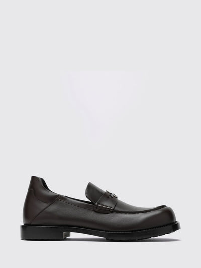 comfy penny loafers in smooth leather with bb metal logo