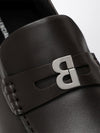 comfy penny loafers in smooth leather with bb metal logo