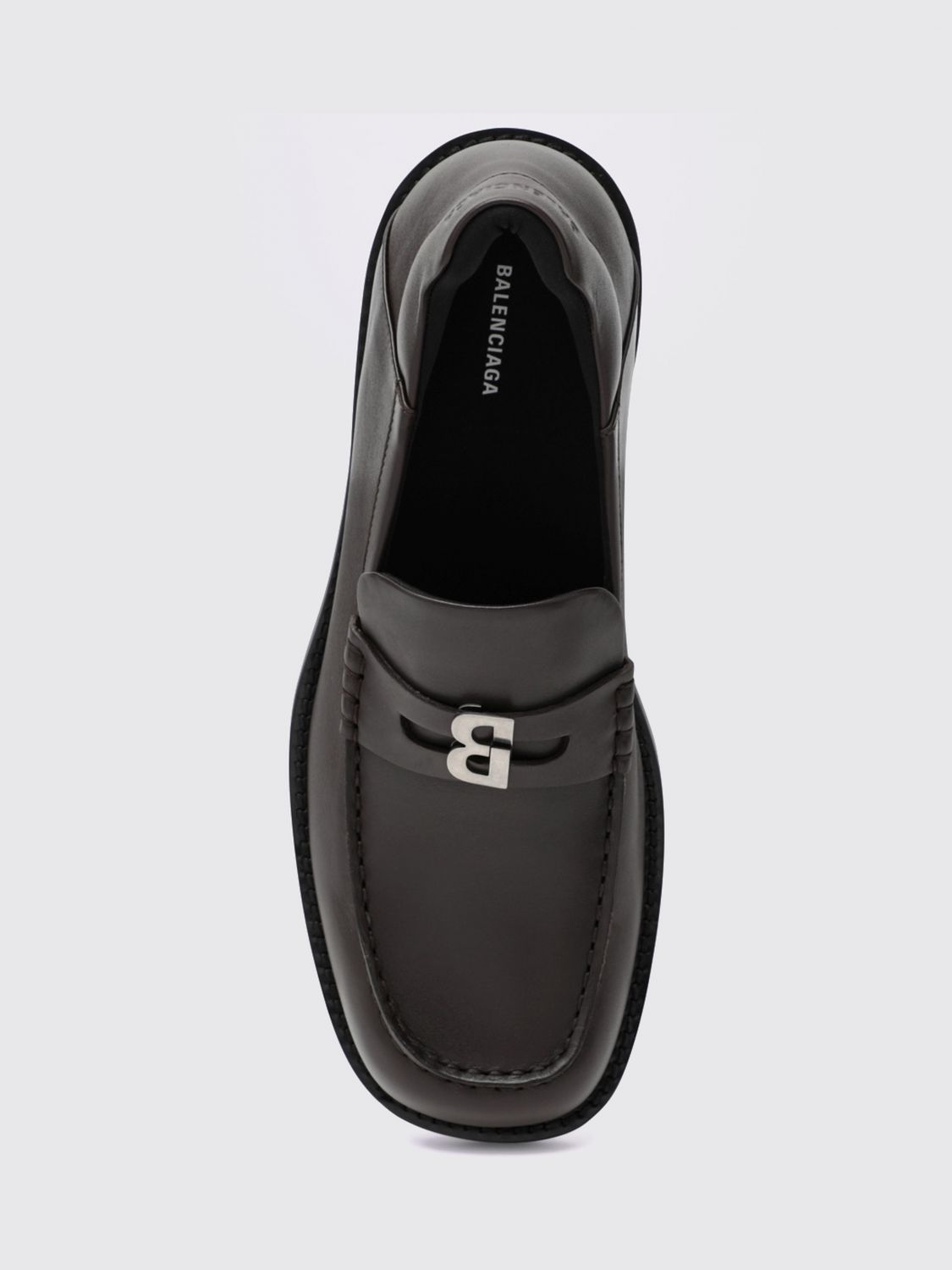 comfy penny loafers in smooth leather with bb metal logo