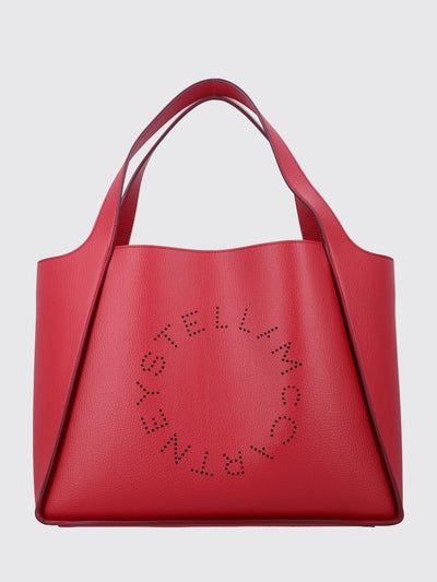 perforated logo handbag in faux leather with pouch