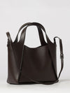 faux leather handbag with perforated logo and strap