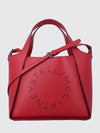 faux leather handbag with perforated logo and strap
