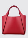 faux leather handbag with perforated logo and strap