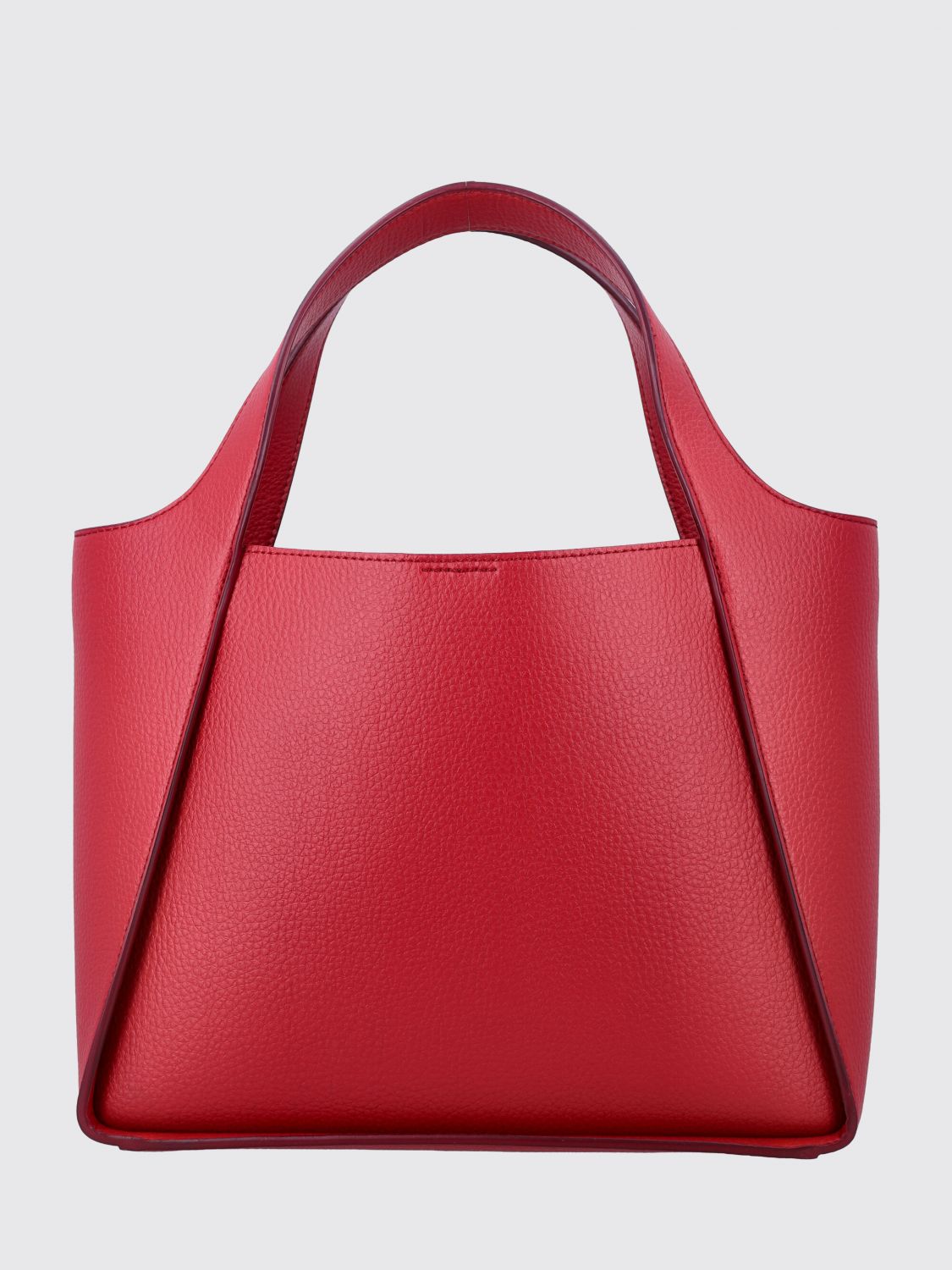 faux leather handbag with perforated logo and strap