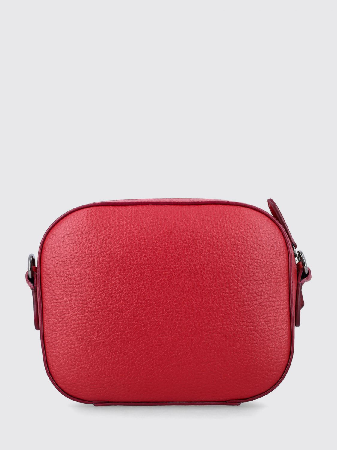 mini faux leather camera bag with perforated logo