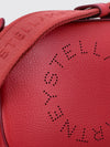 mini faux leather camera bag with perforated logo
