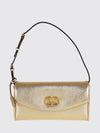 devain laminated nappa shoulder bag with vlogo signature
