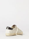 super-star leather and suede sneakers with rhinestone logo