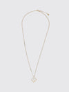 forever ff monogram rhinestone embellished brass necklace
