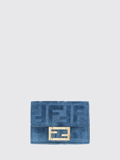 bifold wallet in velvet with all-over ff jacquard motif
