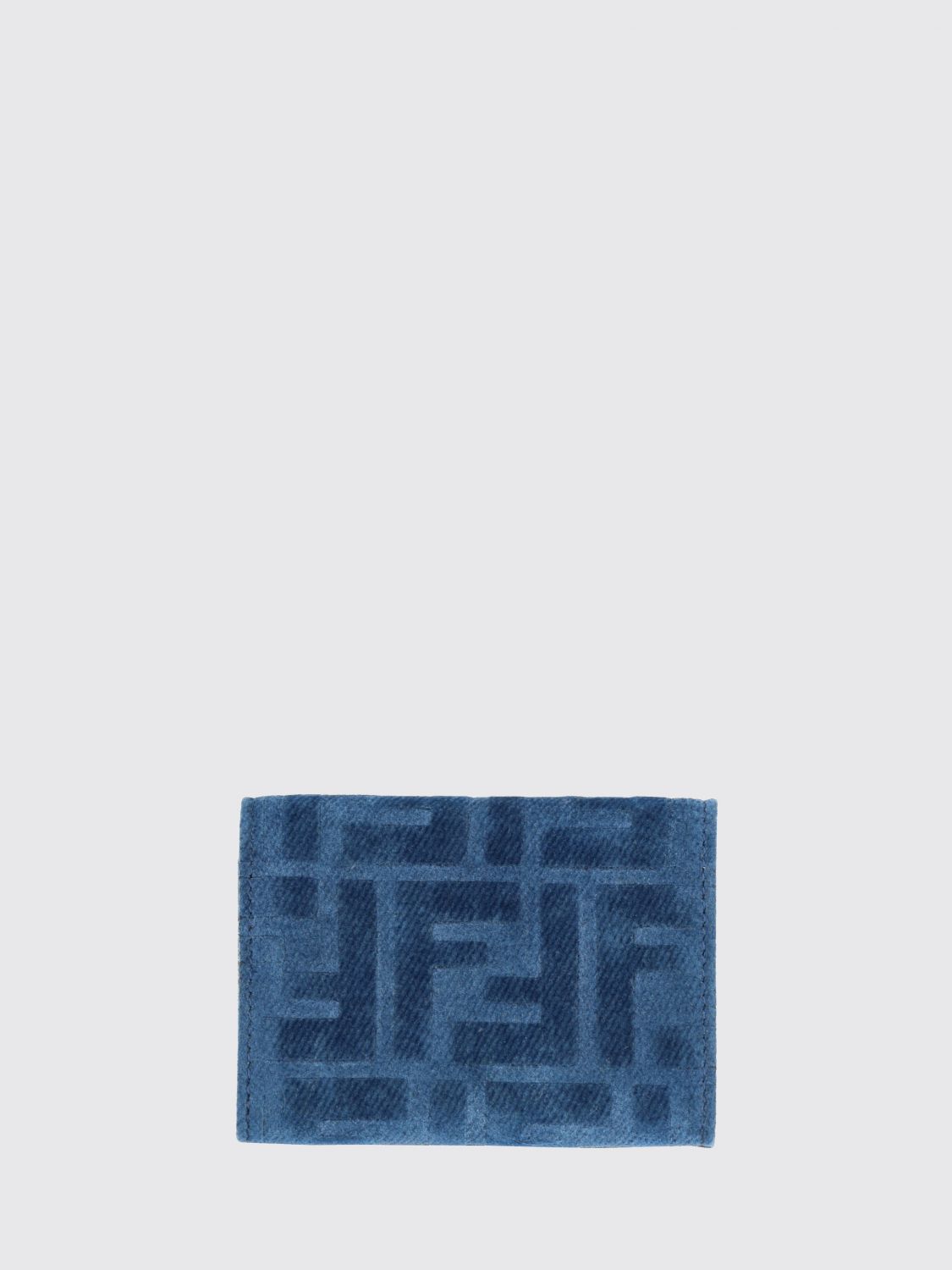 bifold wallet in velvet with all-over ff jacquard motif