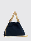 faux suede mini bag with chain handle and charm