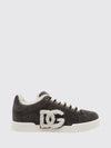 low-top sneakers in shearling and suede with dg monogram