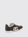 low-top sneakers in shearling and suede with dg monogram