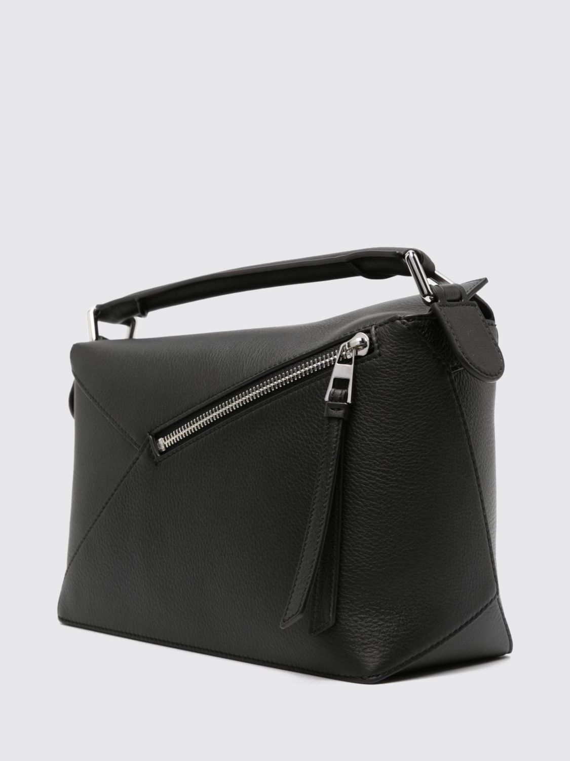small puzzle edge bag in grained calf leather with anagram