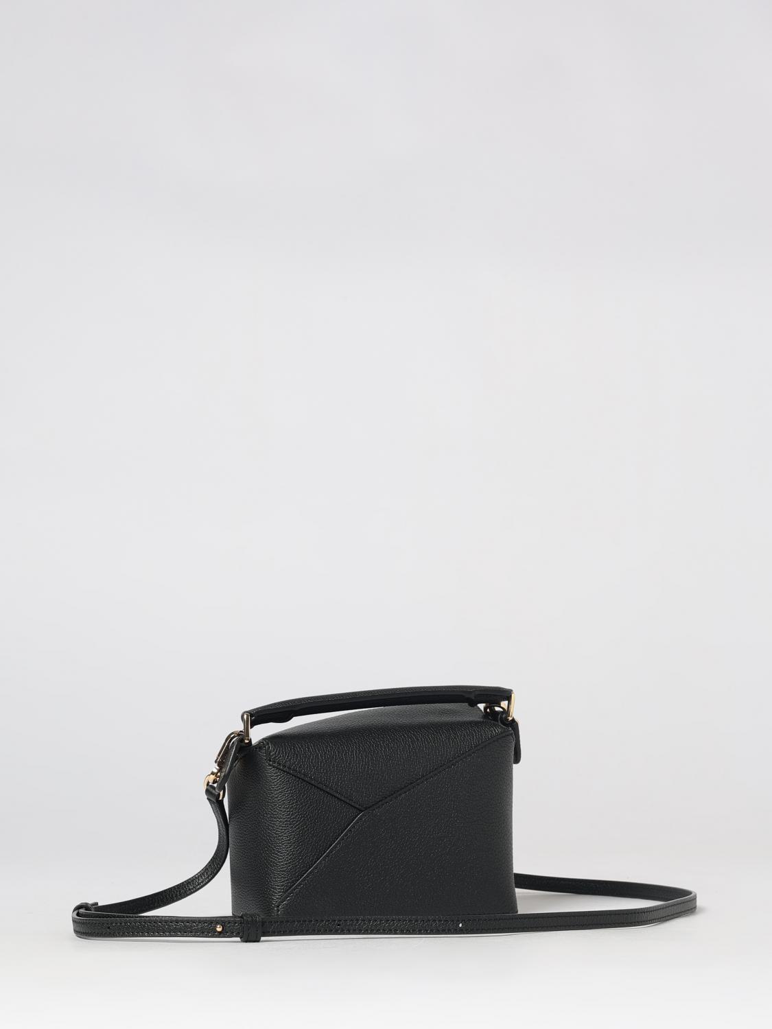 puzzle mini handbag in grained calfskin with shoulder strap