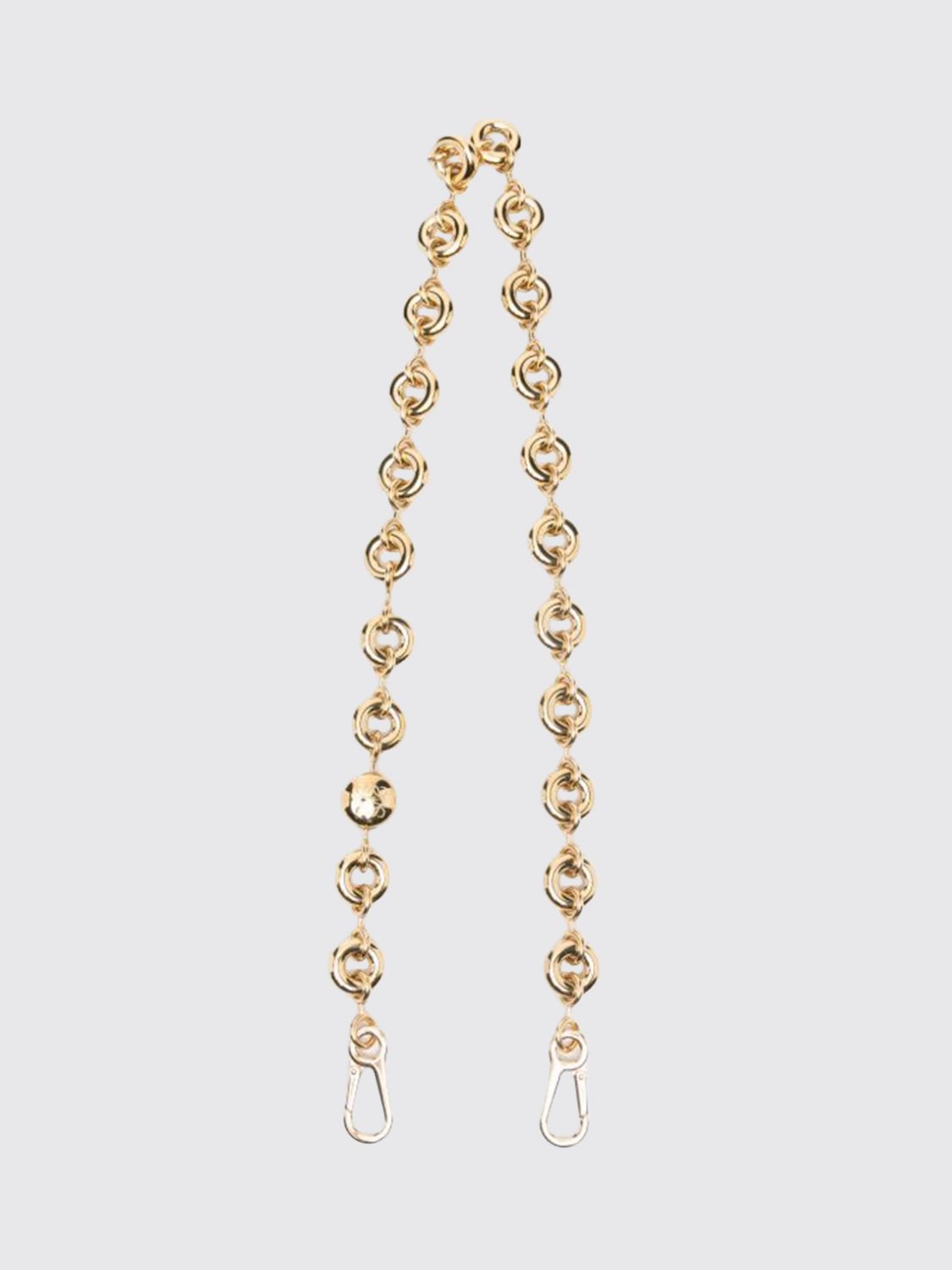 chain shoulder strap in chromed metal with snap hooks
