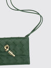 crossbody document holder in woven nappa lambskin