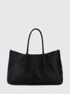 large pinacoteca tote bag in woven calfskin leather