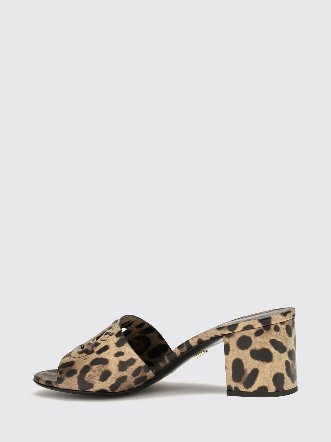 animalier print leather mules with dg logo