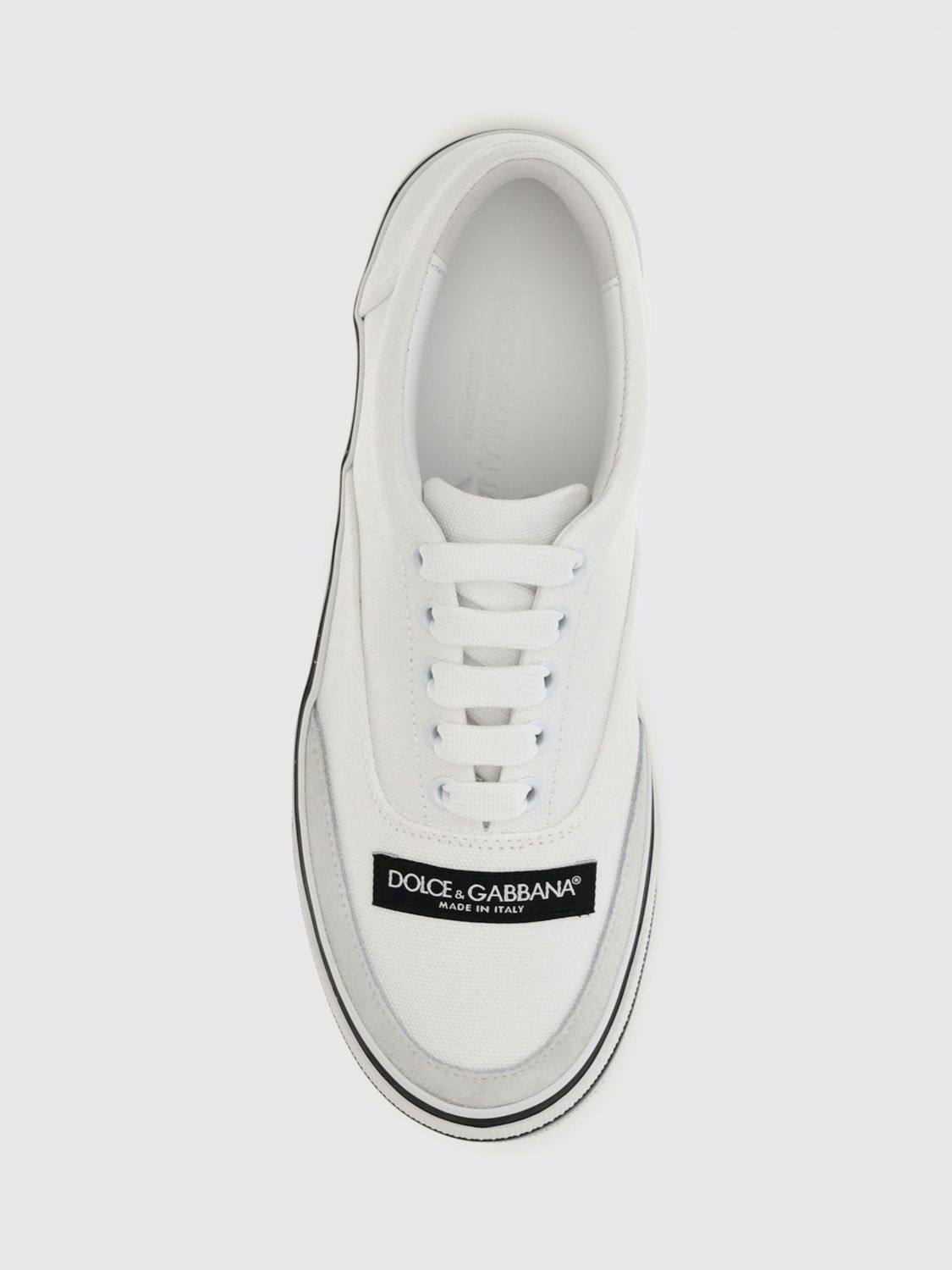 dg sailing low-top sneakers in leather and cotton canvas