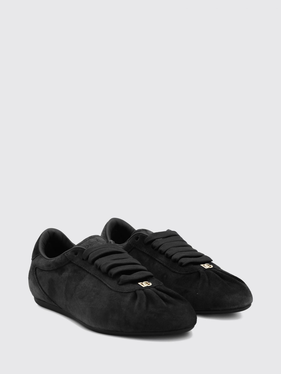 suede low-top sneakers with embossed logo
