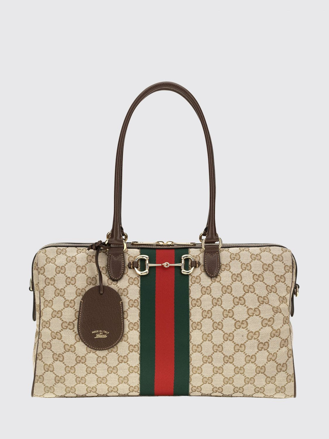 GUCCI OS large gg jacquard fabric shoulder bag with horsebit detail