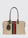 large gg jacquard fabric shoulder bag with horsebit detail