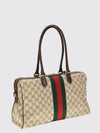 large gg jacquard fabric shoulder bag with horsebit detail