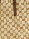 large raffia tote bag with flocked gg monogram and double handles