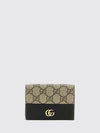 wallet in gg supreme fabric and leather with flap closure